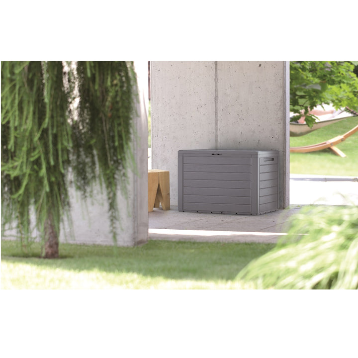 Woodebox Gartenbox Kissenbox Gartentruhe Verschließbar (280 Liter, Anthrazit)