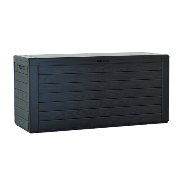 Woodebox Gartenbox Kissenbox Gartentruhe Verschließbar (280 Liter, Anthrazit)