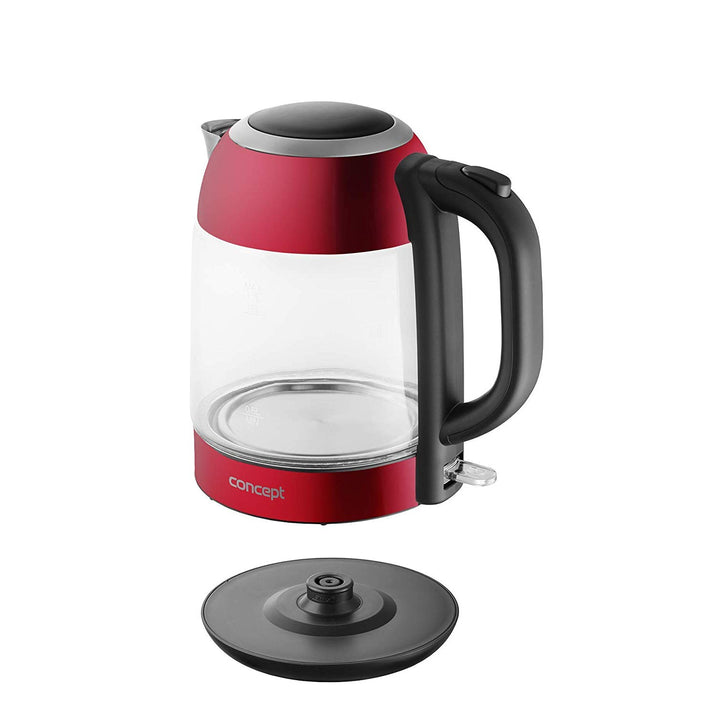 Glas-Wasserkocher 1.7L Concept RK4081 rot Edelstahl