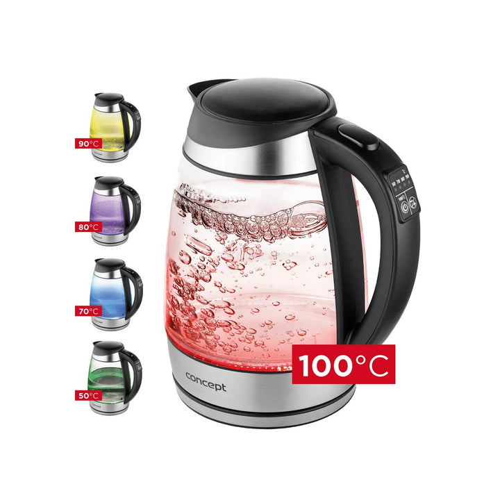 1,7 l Glas-Wasserkocher mit Temperaturregelung Concept RK4120