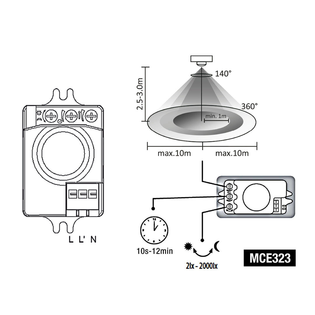 Maclean MCE323 mit einstellbarer Lichtintensität, Beleuchtungszeit u. Empfindlichkeit
