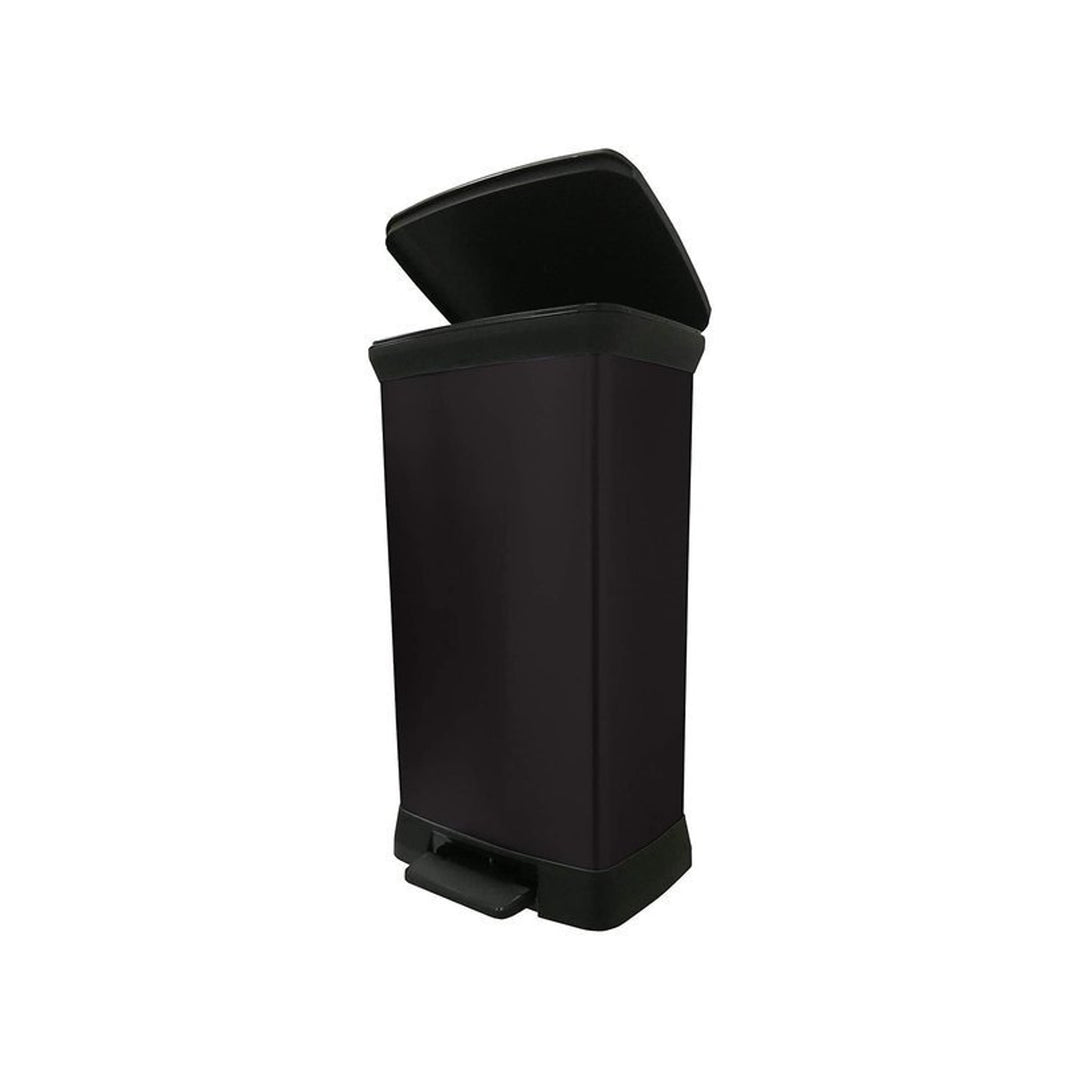 Metallischer Abfallbehälter mit Pedal CURVER DECO BIN 50L - schwarze Farbe