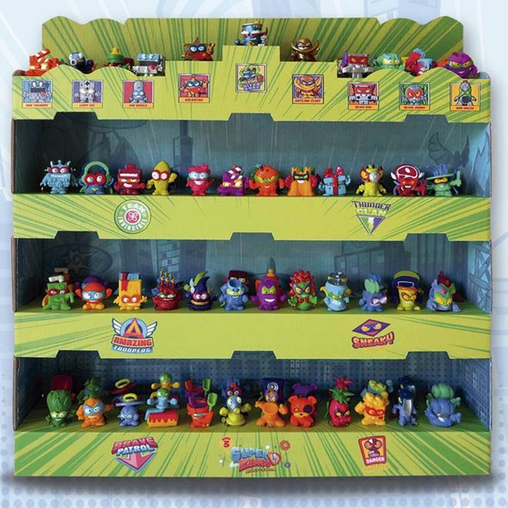 SuperZings Ein grünes Sammler-Display mit vier Regalen - Serie 3