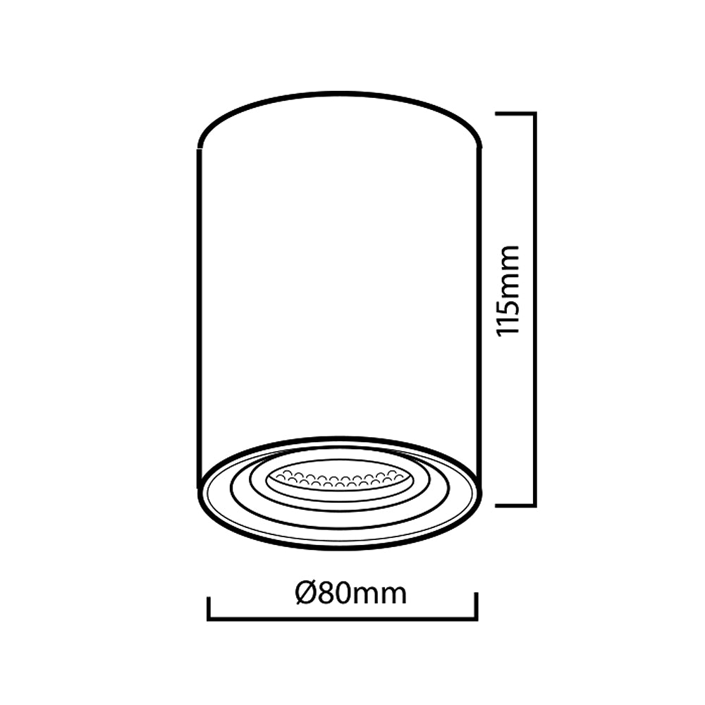 Deckenaufbauleuchte mit GU10 Fassung für LED & Halogen Leuchtmittel bis 40W Aufputz Schwenkbar Aluminium (Weiß, Rund)