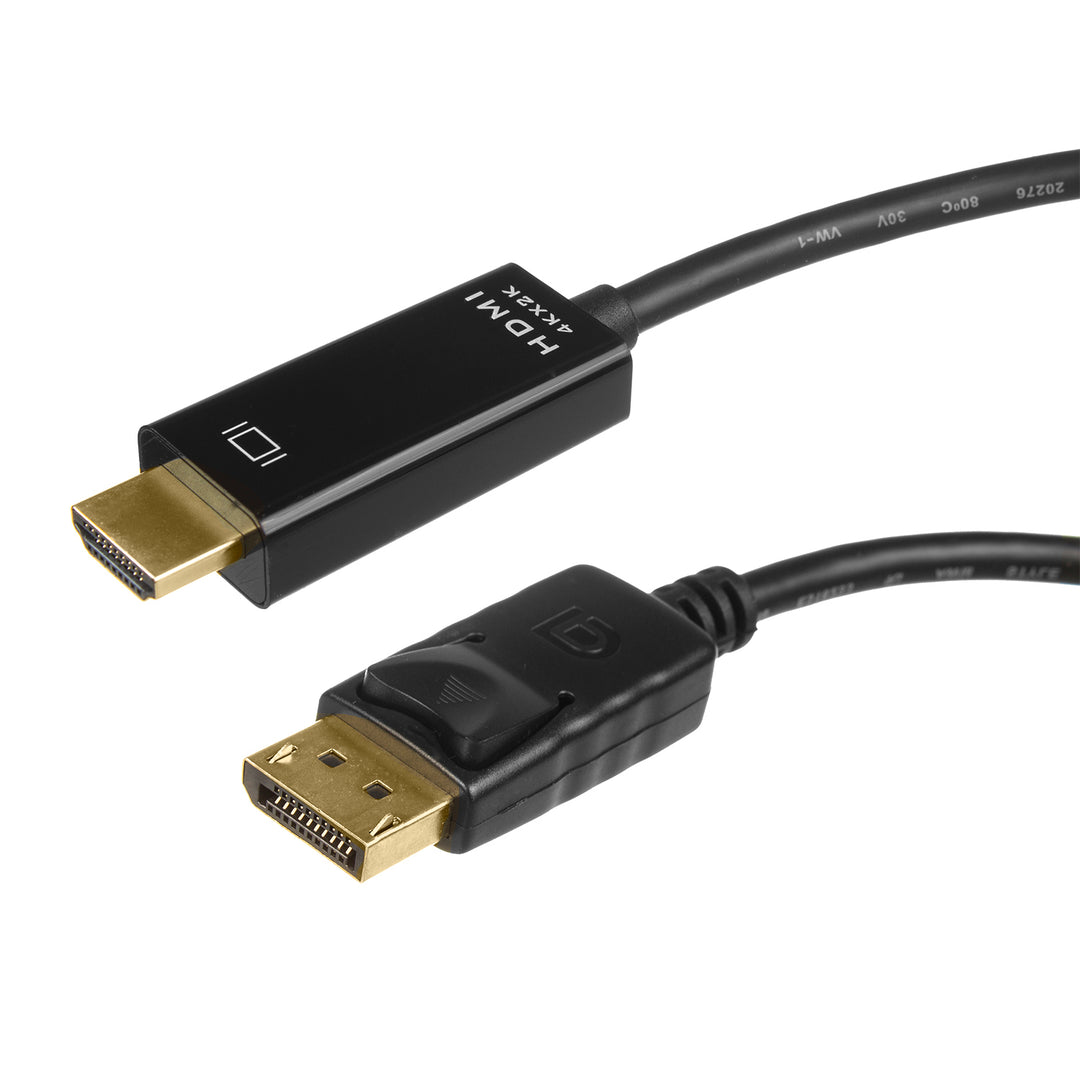 Display Port (DP) auf HDMI 4K*2K/30Hz Verbindungskabel mit vergoldeten Anschlüssen 1,8m Schwarz