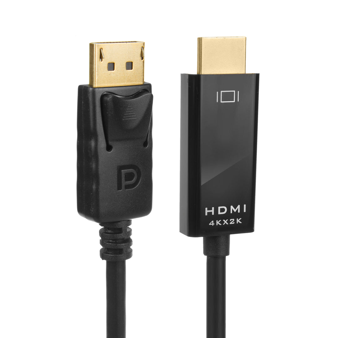 Display Port (DP) auf HDMI 4K*2K/30Hz Verbindungskabel mit vergoldeten Anschlüssen 1,8m Schwarz