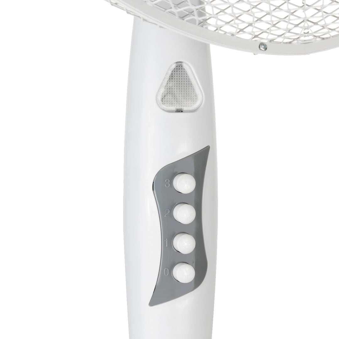 Standventilator 40 Watt 3 Geschwindigkeitsstufen Niedriger Geräuschpegel Oszillation Bodenventilator Weiß