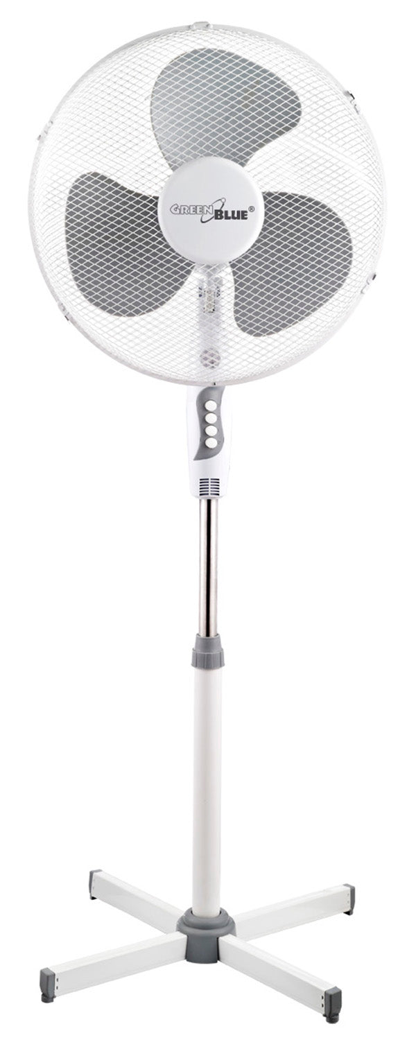 Standventilator 40 Watt 3 Geschwindigkeitsstufen Niedriger Geräuschpegel Oszillation Bodenventilator Weiß