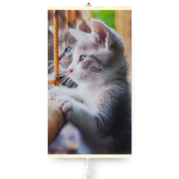 Infrarot-Heizung flexible Heizplatte 430W TRIO Katze-Design Abmessungen 100x57cm mit Schalter und Regler