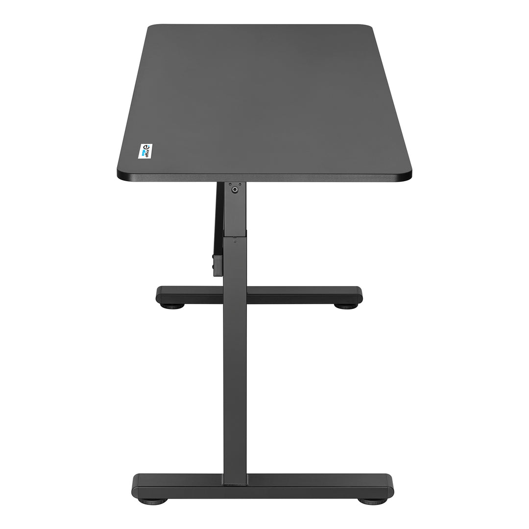 Sitz-Steh-Schreibtisch 140x60cm  Manuell Höhenverstellbarer Bürotisch max. 117cm   Ergonomischer Tisch Belastbar bis 40kg Schwarz