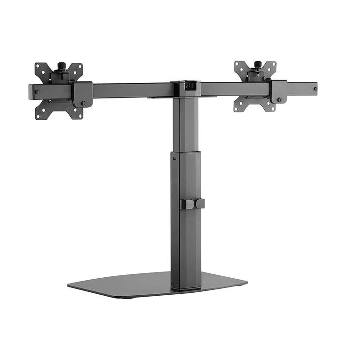 2-Fach Dual Monitorhalterung Freistehend für zwei Monitore - Drehbar / Neigbar - 17-27'' Zoll - VESA 75x75 100x100