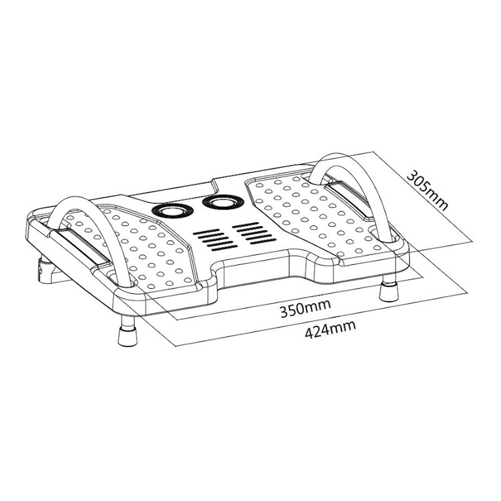 Ergonomische Fußstütze Fußauflage - Verstellbar Kippbar - Profilierte Oberfläche - Home Office