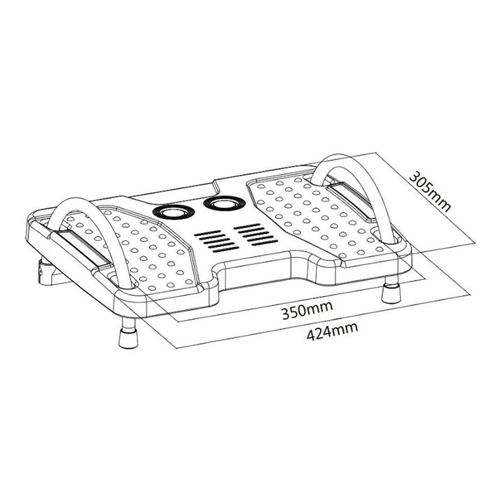 Ergonomische Fußstütze Fußauflage - Verstellbar Kippbar - Profilierte Oberfläche - Home Office