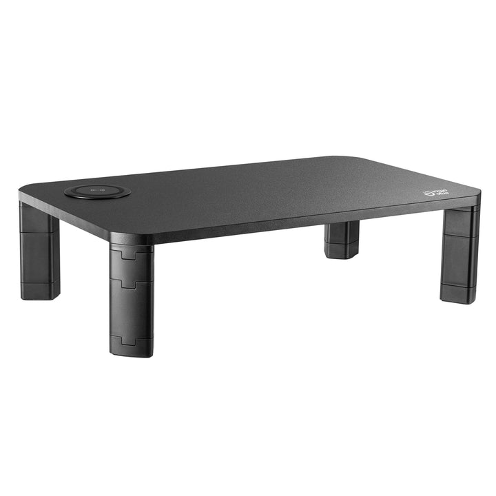 Höhenverstellbarer Bildschirmständer mit kabelloser Qi Aufladung Monitor Stand 17"~32" bis max. 20kg Induktionsladegerät