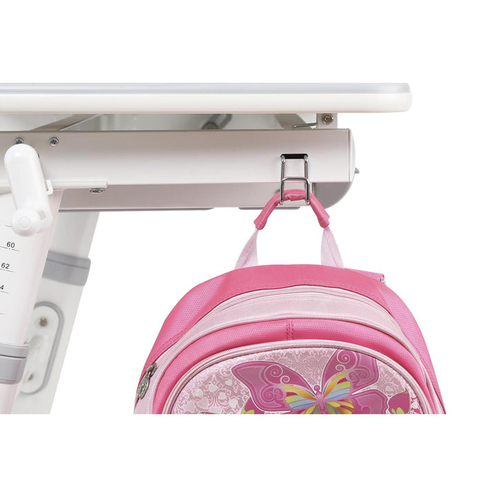 Ergonomischer Kinderschreibtisch mit Höhenverstellung und Neigungsverstellung Kinder-Schultisch bis 100kg Schublade Taschenhaken