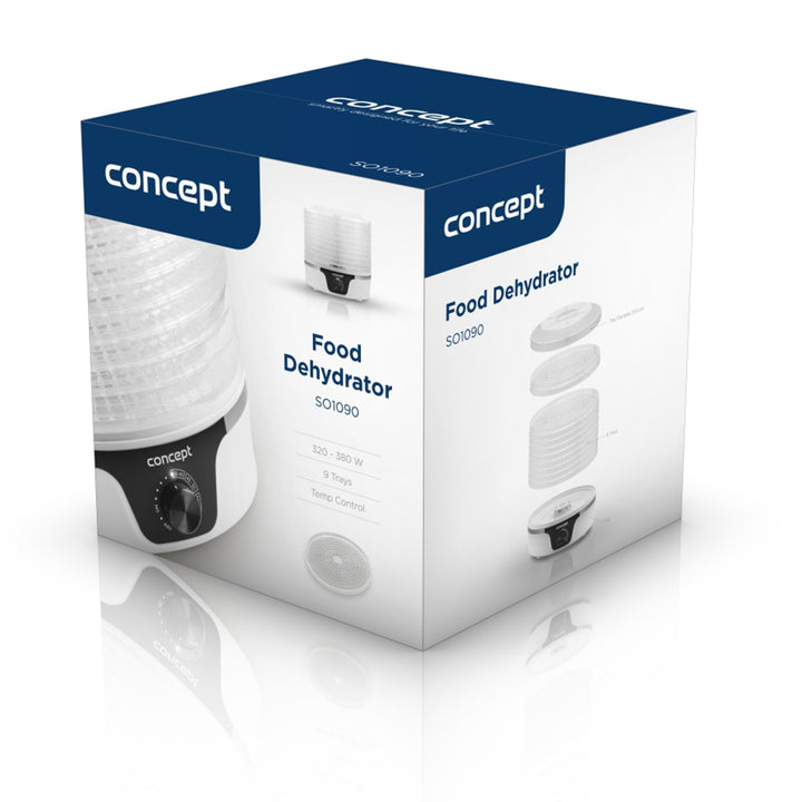 Dörrautomat Trockner Obst- Pilzen- Gemüsetrockner 35-70°C Temperaturregler 380 W 9 Siebe