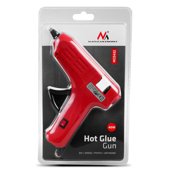 Heißklebepistole 40W + 2x Heißklebesticks Transparente Klebesticks für DIY Handwerk und Reparaturen Hot Glue Gun