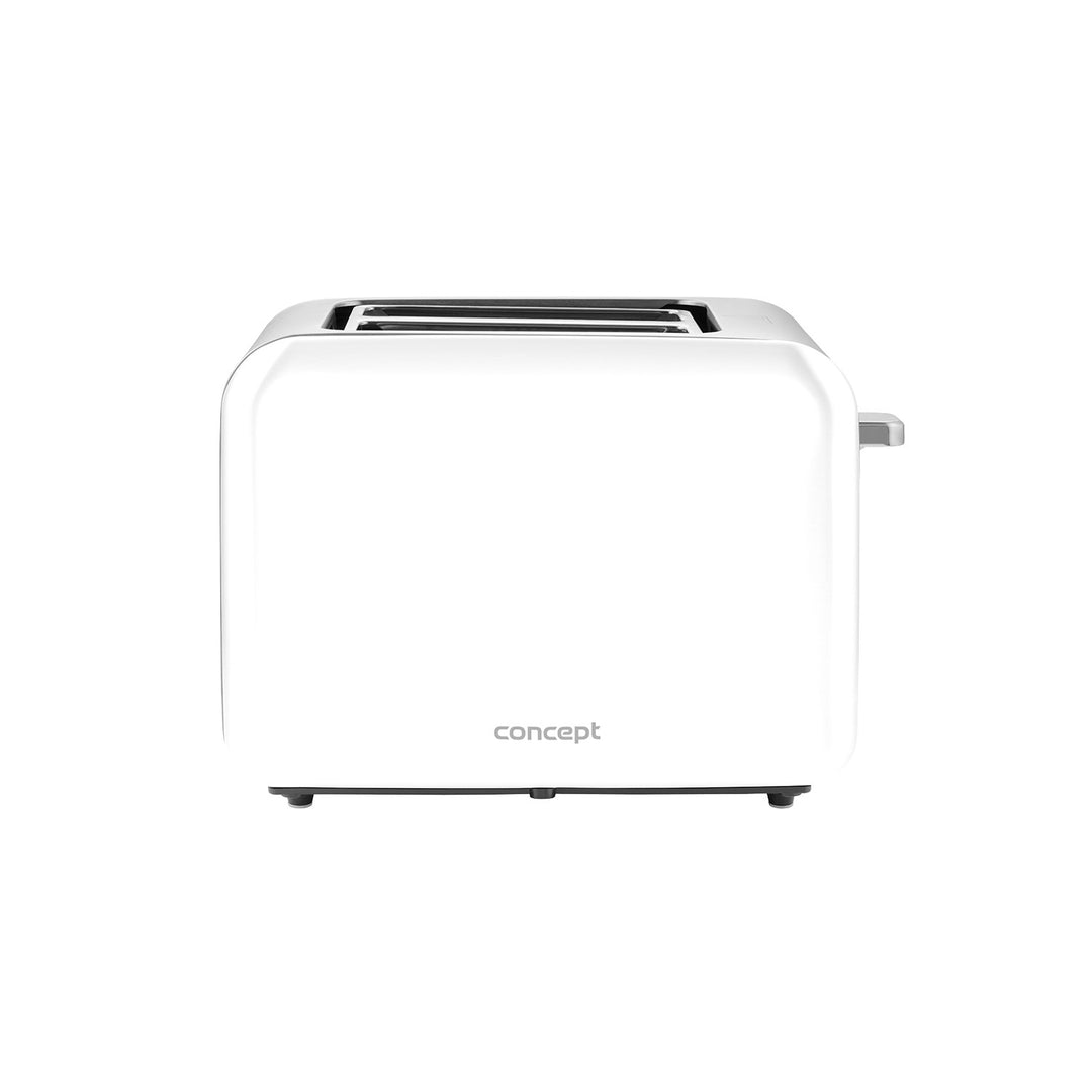 Concept TE2051 Edelstahl Toaster mit Breitem Schlitz 36mm 2 Röstkammern Elektronischer Timer 950W Mattweiß