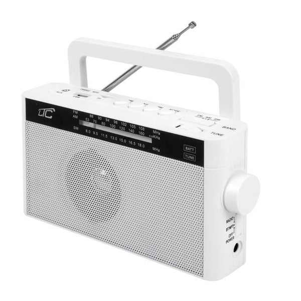 Sona Tragbares Retro-Radio mit Bluetooth/AM/FM / MP3 / USB/SD 1200mAh Akku Teleskopantenne (Weiß)