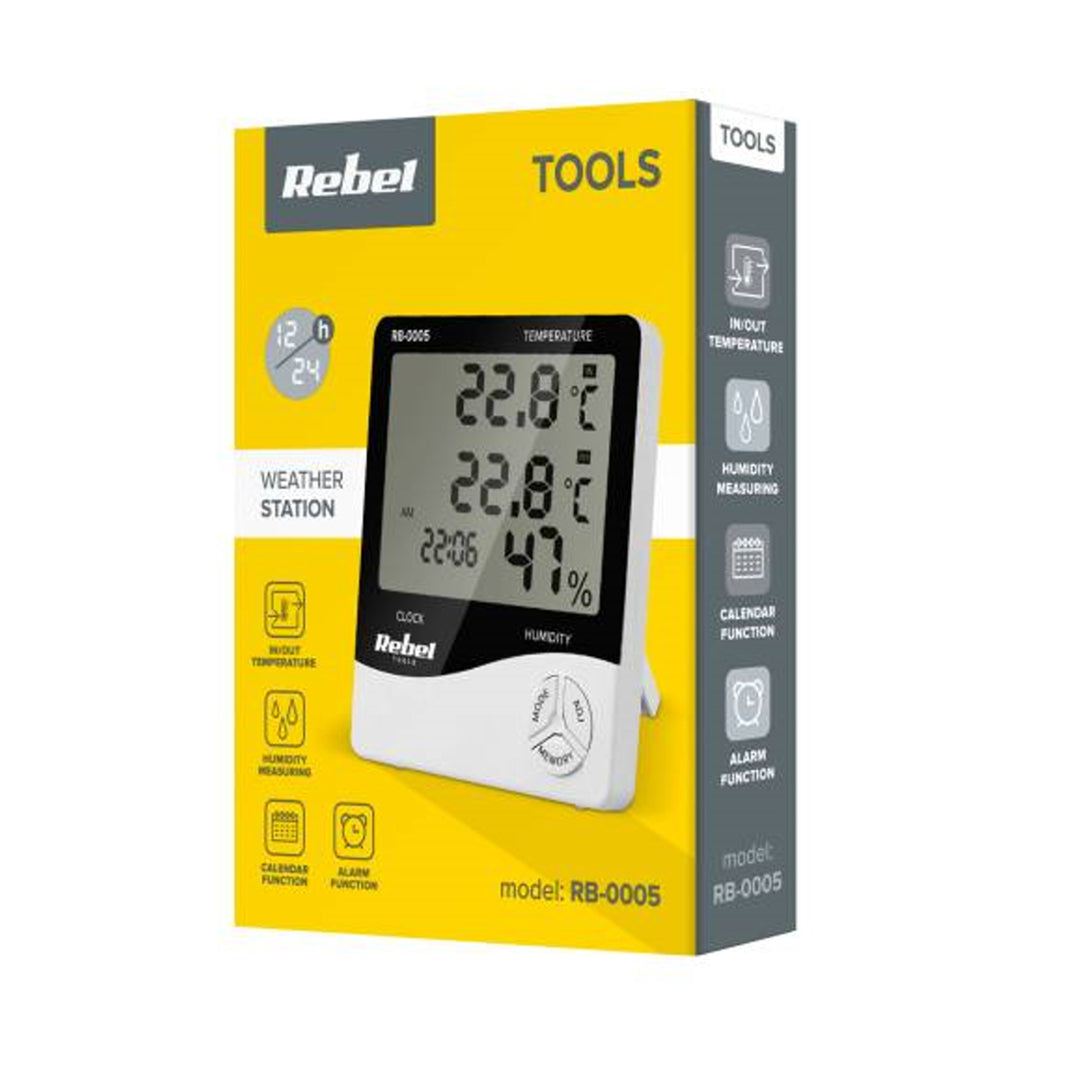 Rebel Tools RB-0005 Heimwetterstation mit Feuchtigkeitsmessung