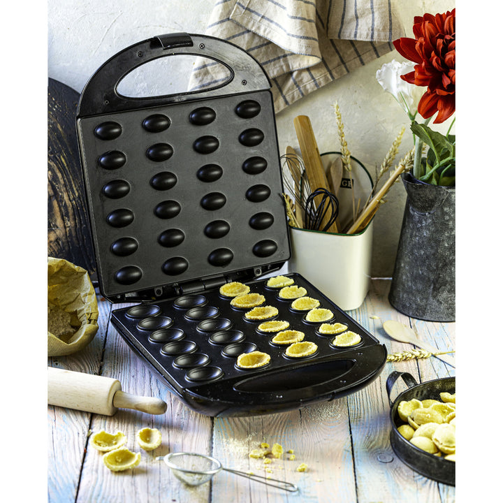 Waffeleisen, Nussbäcker für 24 Nusshälften, XL, 1600 W, Antihaftbeschichtung, Zaubernuss, Nussmaker, Oreschniza, Backautomat, Nusswaffeleisen für Oreschki, Schwarz