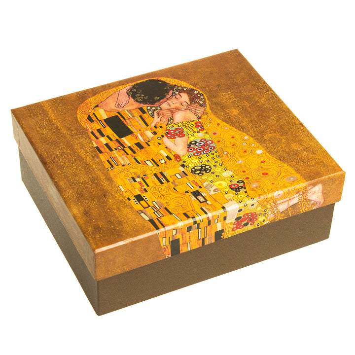 Tassen mit Untertassen und Löffel Kuss Klimt Geschenkidee