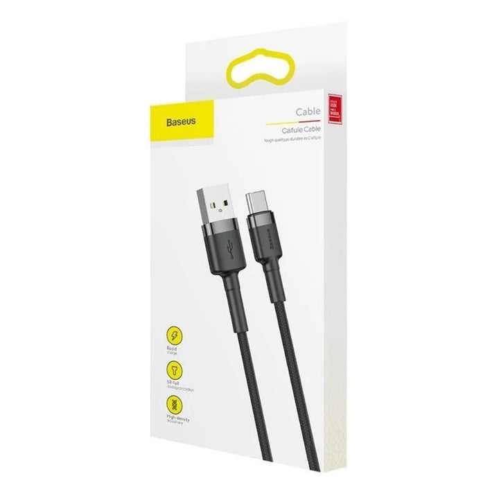 USB A Stecker - USB Typ-C Stecker 2m CATKLF-CG1 Grau+Schwarz BASEUS Kabel