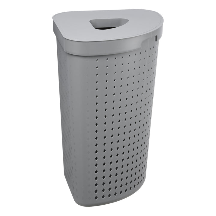 Seoul Wäschekorb mit Deckel Eckig Wäschebehälter Wäschesammler Aufbewahrungskorb Wäschetonne 62L (Grau)