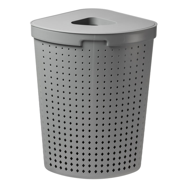 Seoul Wäschekorb mit Deckel Eckig Wäschebehälter Wäschesammler Aufbewahrungskorb Wäschetonne 62L (Grau)
