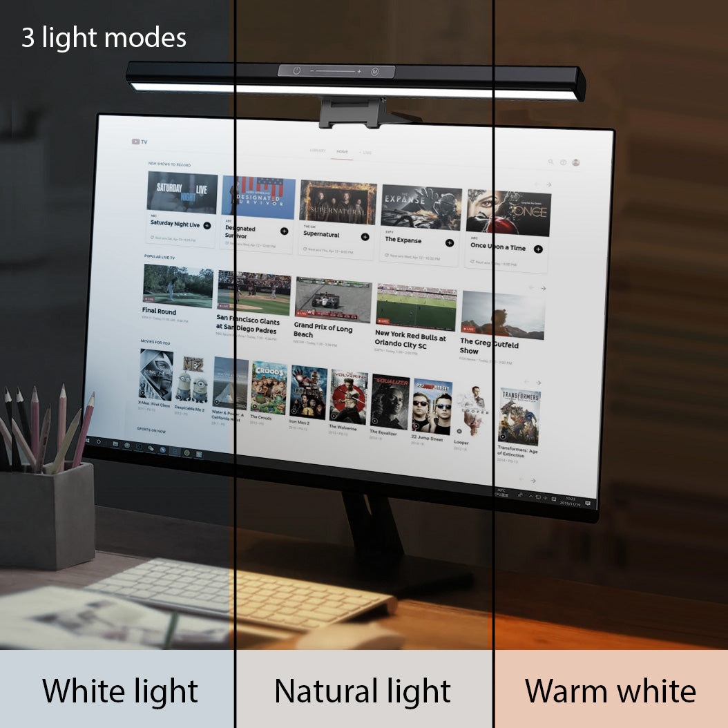 LED Monitor Lampe 5W Bildschirmlampe Einstellbare Helligkeit und Farbtemperatur Schreibtischlampe Computer Monitor Lampe USB Typ-C 5V