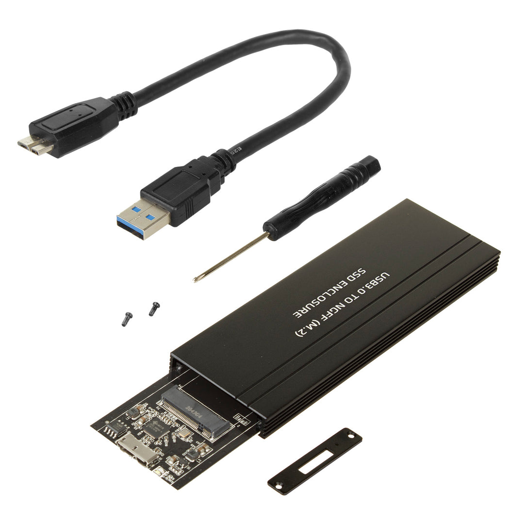 USB 3.0 Festplattengehäuse für M.2 SDD NGFF Festplatten bis zu 5Gbps Externes SSD Gehäuse 2230/2242/2260/2280mm Adapter Unterstützt UASP Plug & Play