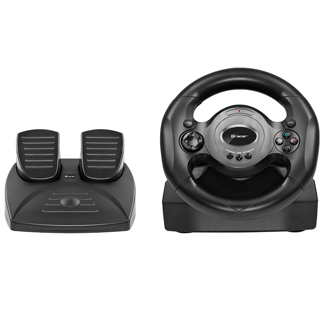 Rayder 4 in 1 Lenkrad für PC/PS3/PS4/Xone 2-Pedalset Gas Bremspedale 180-Grad-Rotationswinkel Racing Wheel