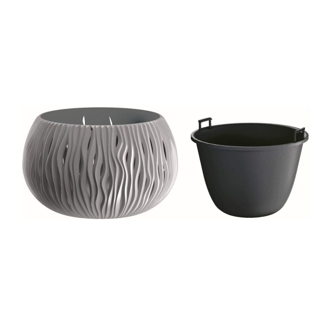 Pflanztopf mit Einsatz Prosperplast Sandy Bowl DSK240 grau