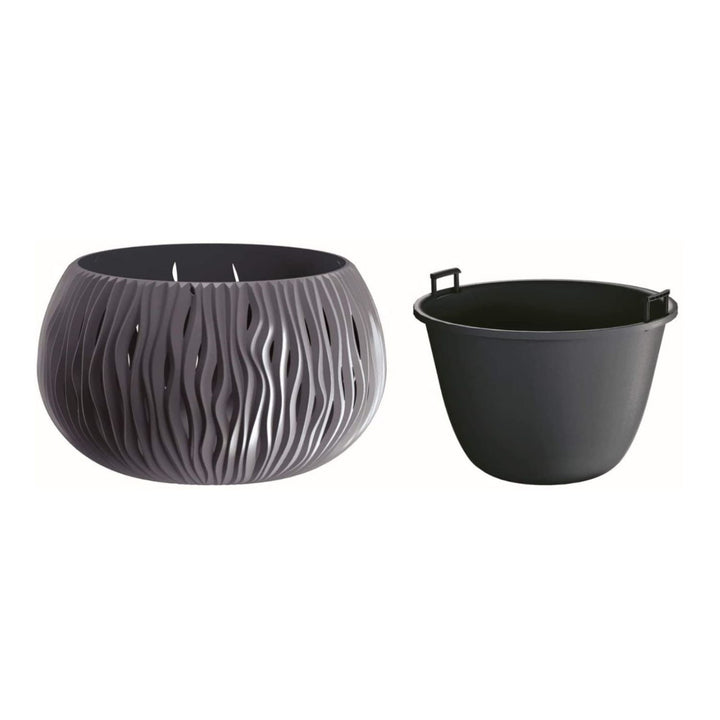 Pflanztopf mit Einsatz Prosperplast Sandy Bowl DSK240 Anthrazit