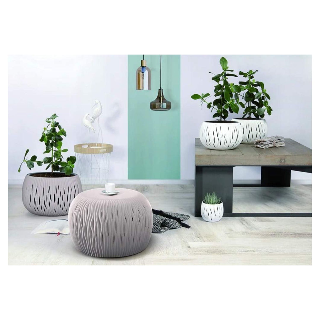 Pflanzkübel 2in1 inkl. Pflanztopf Sandy Bowl DSK370 grau