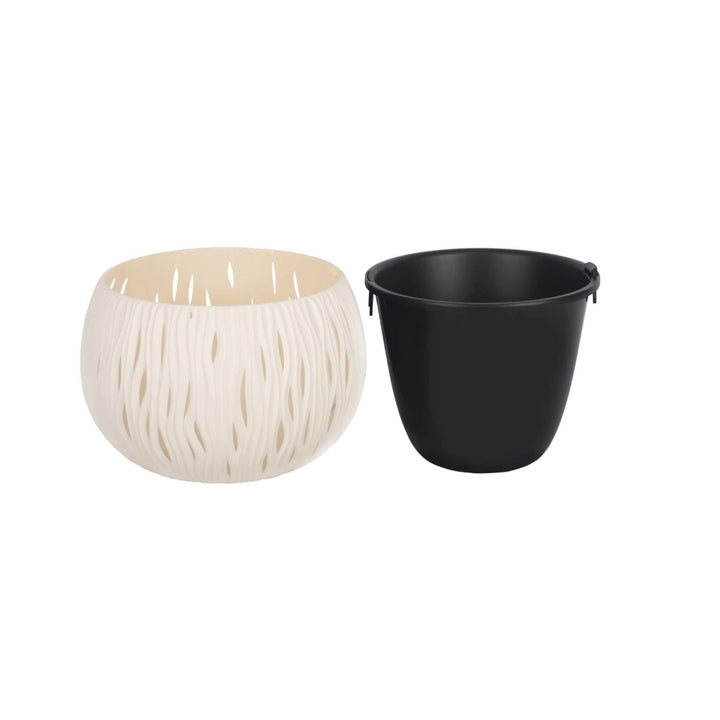 Pflanzkübel 2in1 inkl. Pflanztopf Sandy Bowl DSK370DSK370 Creme