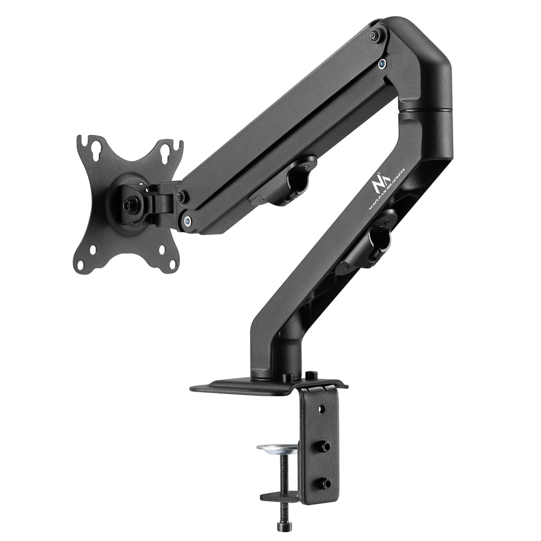 1-Fach Monitorhalterung mit Gasfeder 17"-27"Tischhalterung Monitorarm Schwenkbar Neigbar Drehbar VESA 75x75 100x100 2-7kg