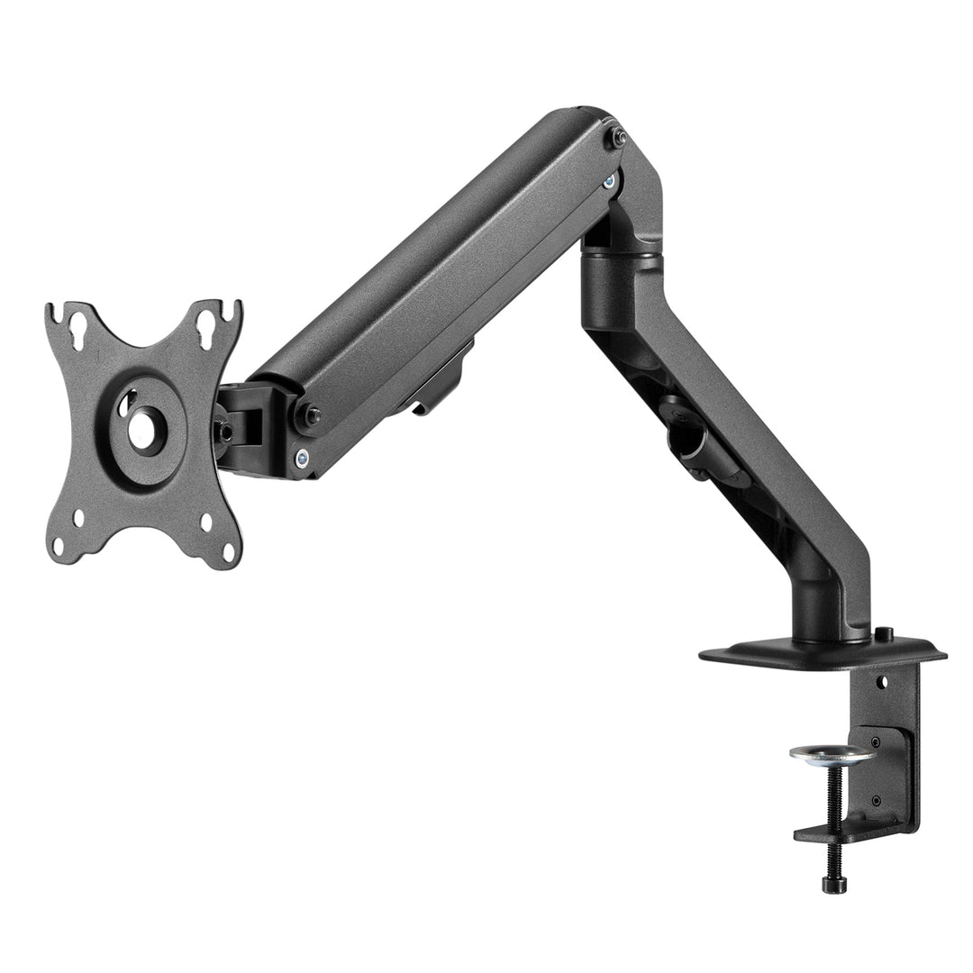 1-Fach Monitorhalterung mit Gasfeder 17"-27"Tischhalterung Monitorarm Schwenkbar Neigbar Drehbar VESA 75x75 100x100 2-7kg