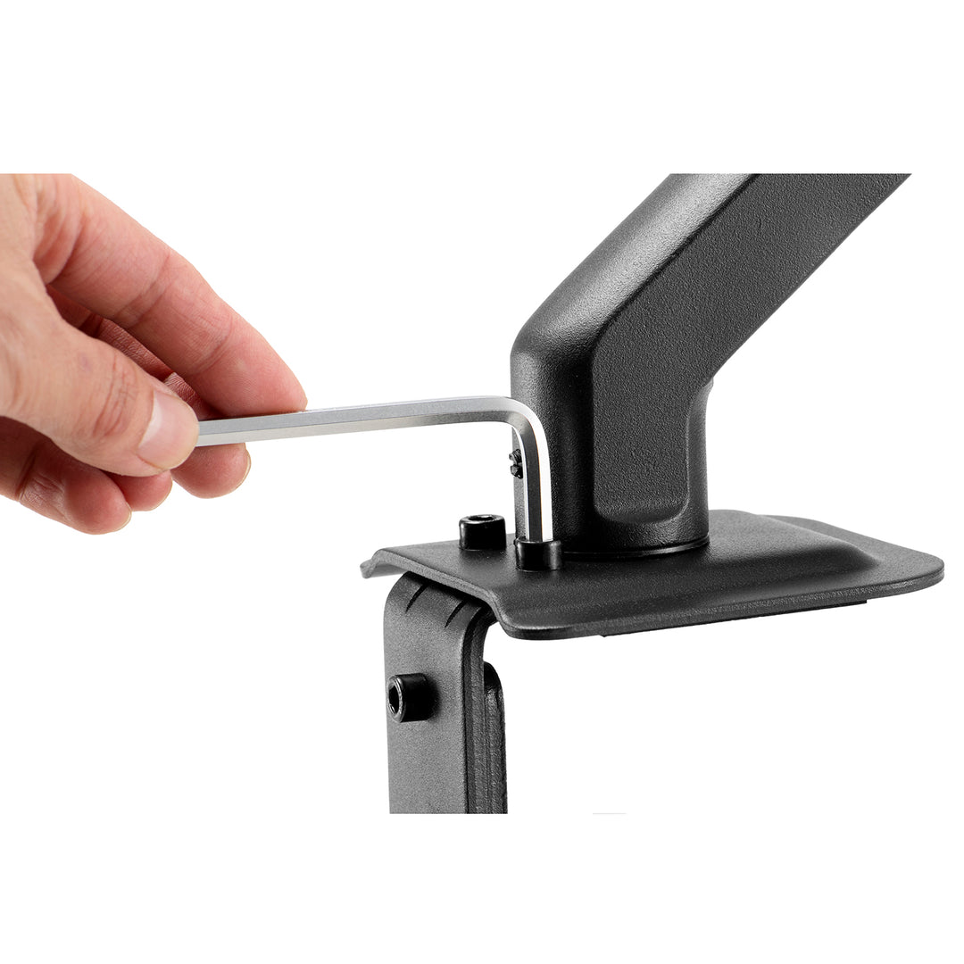 1-Fach Monitorhalterung mit Gasfeder 17"-27"Tischhalterung Monitorarm Schwenkbar Neigbar Drehbar VESA 75x75 100x100 2-7kg