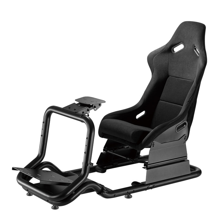 Rennsimulator Cockpit 3 in 1 Spielsitz bis 130kg Schalthebelhalterung Lenkradständer TV-Halterung bis 50" Max. Vesa 400x200 …