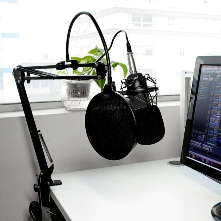 Studio- und Streaming-Mikrofon Kondensatormikrofon Set mit Mikrofonständer und Popschutz Studiomikrofon