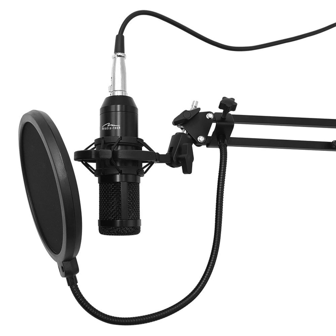 Studio- und Streaming-Mikrofon Kondensatormikrofon Set mit Mikrofonständer und Popschutz Studiomikrofon