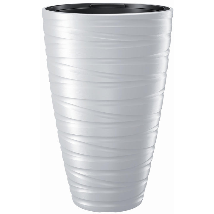 Maze DPMZ400 Blumentopf Pflanzgefäß 2in1 inkl. Pflanztopf Rund Kunststoff 37,5cm Ø 57,9cm Höhe  Weiß