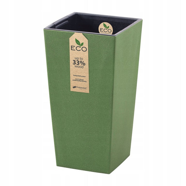 Prosperplast 2in1 Pflanzgefäß mit Einsatz 26,5 x 26,5 x 50 cm Urbi Square Eco
