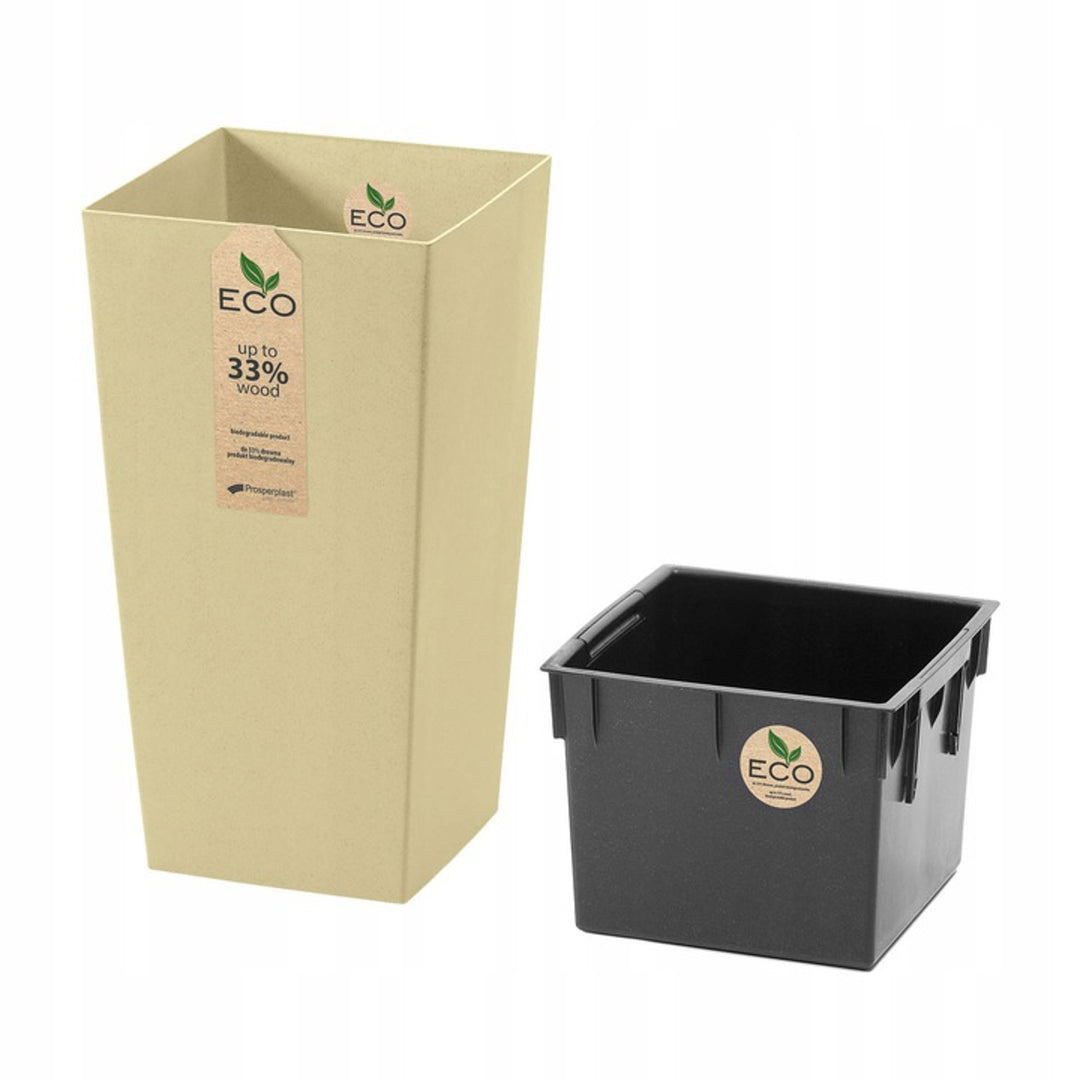 Prosperplast 2in1 Pflanzgefäß 40 x 40 x 75 cm, Grande Urbi Square Eco