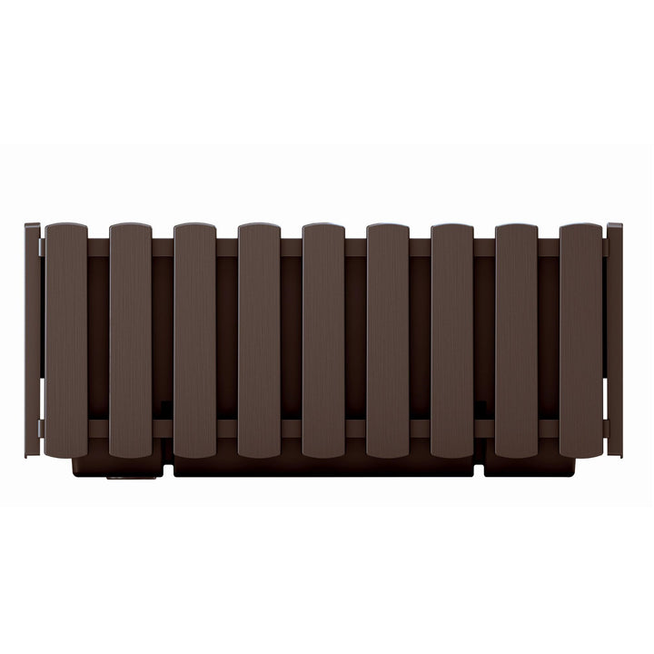 Prosperplast Boardee Fencycase Blumenkasten Balkonkasten Blumentopf Pflanzkasten für Innen- und Außenbereich 38cm Braun