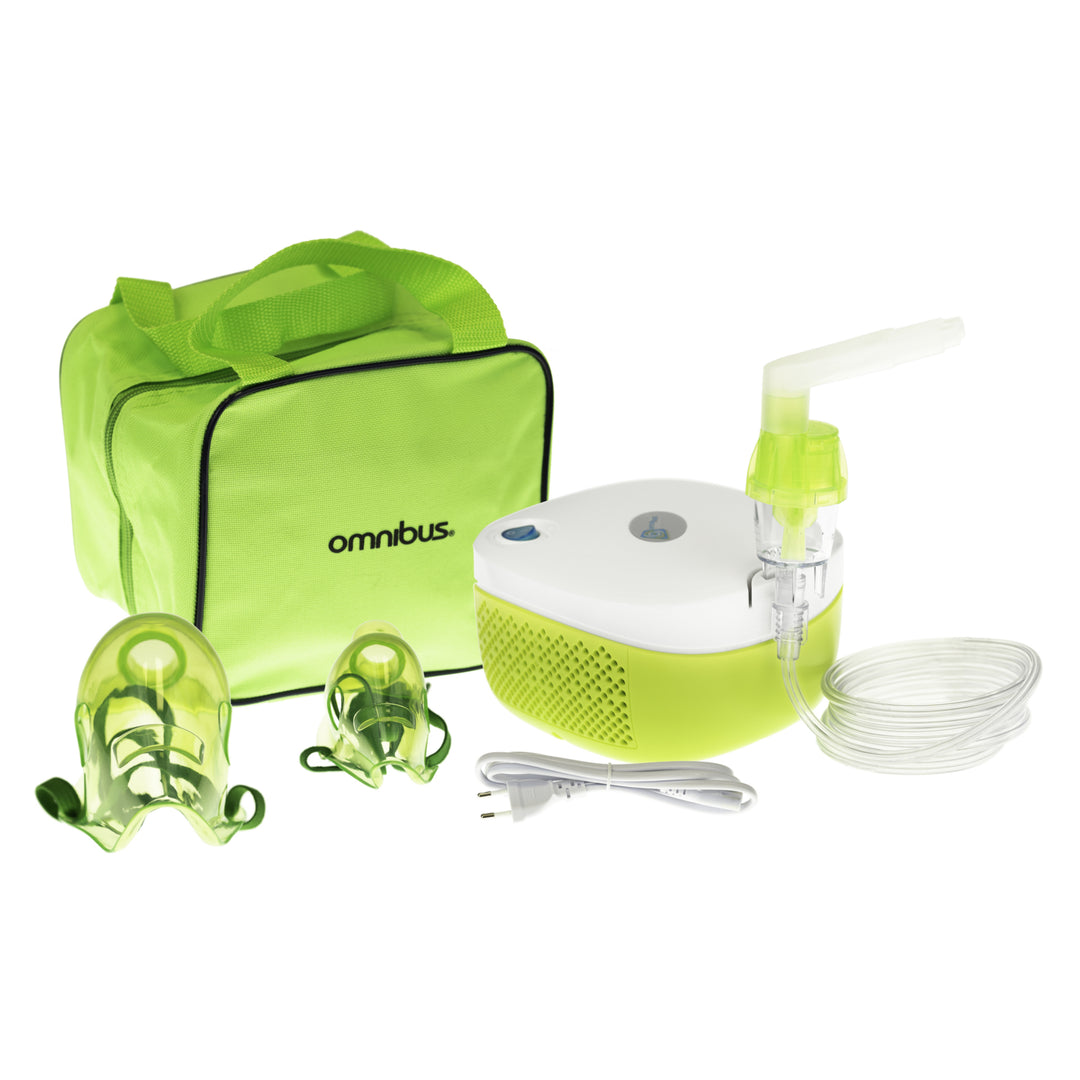 Omnibus Nubi BR-CN195 Elektrischer Inhalator Inhaliergerät Set für Kinder und Erwachsene Vernebler Inhalation Profilierte Maske für Erwachsene und Kinder