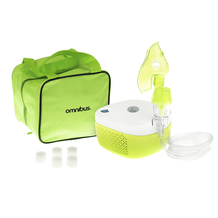 Omnibus Nubi BR-CN195 Elektrischer Inhalator Inhaliergerät Set für Kinder und Erwachsene Vernebler Inhalation Profilierte Maske für Erwachsene und Kinder