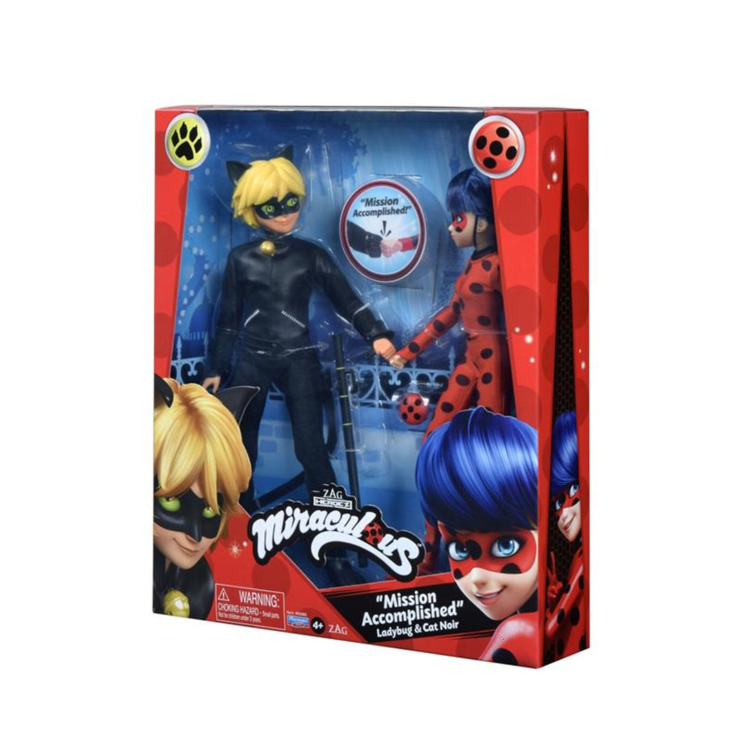 2 Puppen von Miraculous Ladybug und Cat Noir von Playmates