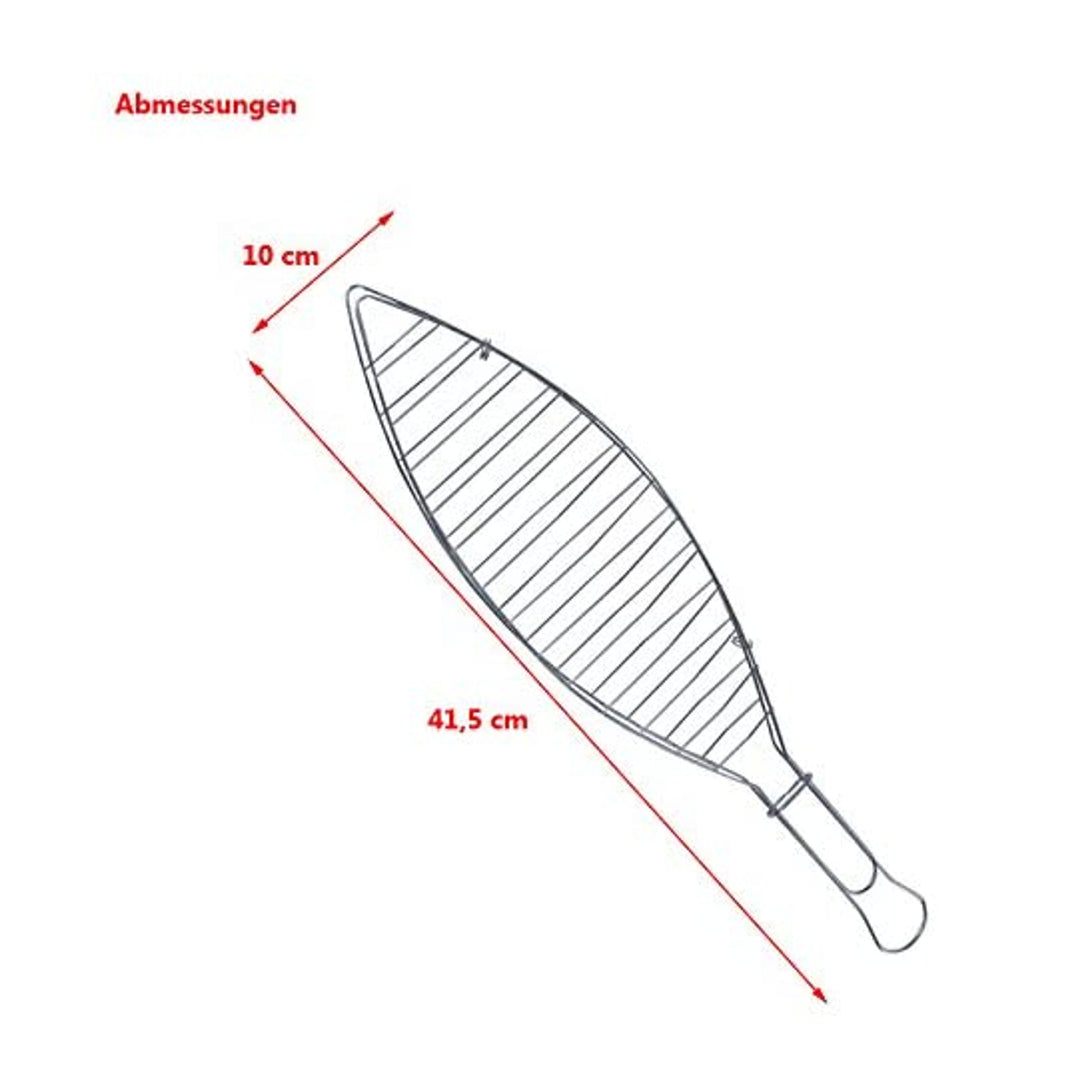 Grillrost für Fisch verchromter Stah 41cm Grillzubehör